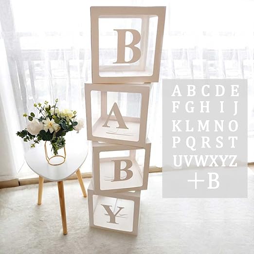 QIFU Baby Shower Boxes Decoration, 31 Pieces Transparent Balloon Box + 27 by Unknown