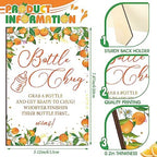 TrelaCo 12 Pcs Orange Theme Baby Shower Games Bottle Chug Wooden Sign Set - Image 3