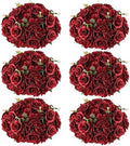 Burgundy Flowers Balls for Centerpieces: 15.7in Diam, Set of 6 by CreatedforWeddingsandHome