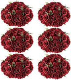 Burgundy Flowers Balls for Centerpieces: 15.7in Diam, Set of 6 by CreatedforWeddingsandHome