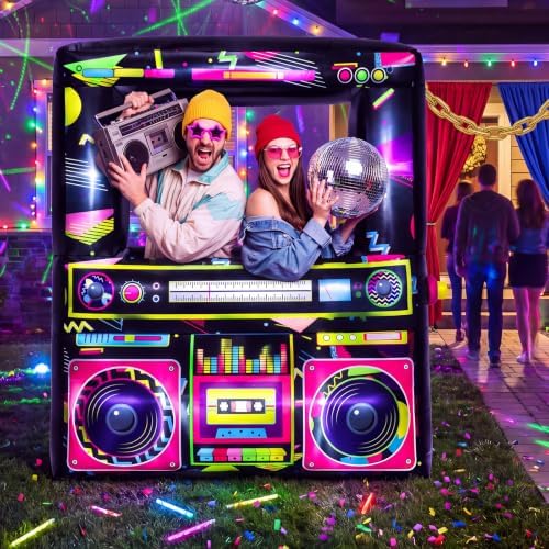 Soulchen 6x5ft Inflatable Boombox Archway LED 90s Party Decor Hip Hop Disco - Image 5