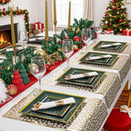 Liacere 100PCS Green and Gold Square Plastic Plates-50PCS Heavy Duty 9.5inch Disposable Dinner Plates and 50PCS 6inch Green Dessert Plate - Gold Plastic Plate for Party&Wedding - Image 2