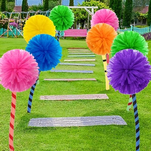 Tinlade 6 Pcs 14 Inch Classroom Party Decoration Pom Pom Supplies,Colorful - Image 4