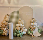 Plaids Arch Backdrop Cover for Silly Goose Baby Shower Arch Frame Stretchy Cover Gingham Kids 1st Birthday Party Fiesta Decorations (6x2.6ft Cover,Green) - Image 5