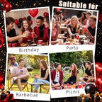 Mimorou 300 Pcs 8 oz Disposable Paper Cups Holiday Party, Black, Red - Image 5