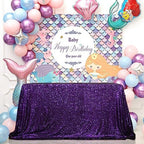 SquarePie Sequin Tablecloth 90x156 Inch Purple for Wedding Halloween Party - Image 4