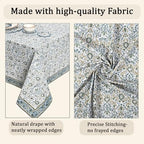Ridhi Indigo Hand Block Print 100% Cotton Tablecloth 90x60 Inch Rectangle - Image 6
