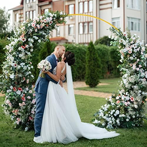 Fomcet Round Backdrop Stand Gold 8.5ft Circle Arch Metal Wedding Arch - Image 5