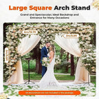 Silver Wedding Arch Stand for Ceremony Modern Metal Balloon Arch Stand Kit Garden Floral Arch Frame Background for Anniversary Birthday Party Home Outdoor Lawn Decor - Image 2