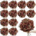 12 Bundles Peonies Artificial Flowers - Burnt Orange by TOBILU