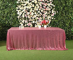 SquarePie Sequin Tablecloth 90 x 156 Inch Fuchsia Pink Sparkly Table Linen for Wedding Party - Image 4