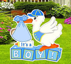 It's a Boy Lawn Stork Sign Decoration, Blue - Image 2