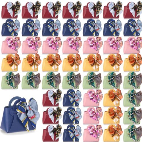 Kacctyen 50 Pack Mini Leather Purse Gift Bags PU Wedding, Elegant Color by Kacctyen