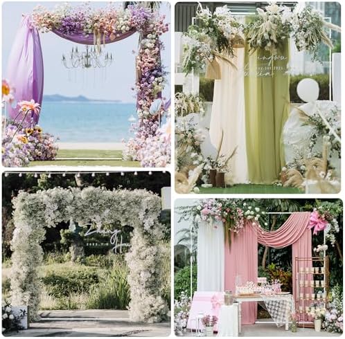 Wokceer Square Wedding Arch Backdrop Stand White Metal Arch 7.2FT x 6FT - Image 5