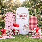 Tingjoo 3 Pcs Our Little Cherry on Top Baby Shower Arch Backdrop Cover - Image 6