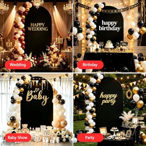 6FT Arch Backdrop Stand and Black Cover Set,Balloon Arch Stand - Image 4