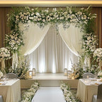 Wokceer Ivory Backdrop Curtain for Parties Backdrop Drapes, 3Pack 10x10FT - Image 5
