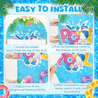3 Pcs Pool Party Arch Backdrop Stand Cover Summer Pool Hawaiian Theme Cover - Image 3