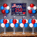 JOYYPOP Bundle of 10ft Wide & 9ft Tall Adjustable Balloon Arch Stand and 4th of July Balloon Centerpieces for Tables - Image 5