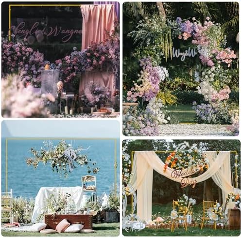 Wokceer Square Wedding Arch Backdrop Stand Gold Metal Arch 8FT x 8FT - Image 7