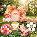Honoson 4 Pcs 20" x 30" Large Groovy Cardboard Cutouts, Retro Hippie Photo Booth Props Birthday Party Decorations Yard Signs Bus Daisy Backdrop Lawn Decor for 60s 70s Party Supplies - Image 5