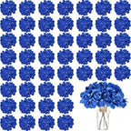 WEISPARK 100PCS Artificial Hydrangea Flowers, Fake Flowers Silk Hydrangea Full Flowers Heads with Stems for Wedding Home Party Shop Baby Shower Decor (Royal Blue) by WEISPARK