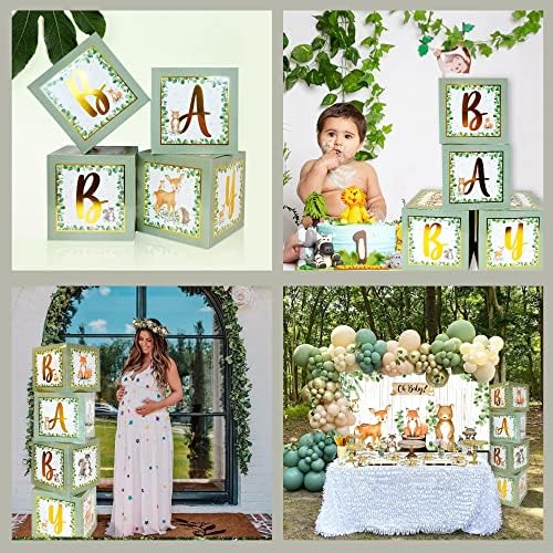 MEGA 257 Pc Woodland Baby Shower Decorations Boy & Girl Kit, Forest Animal Theme, Gender Neutral Baby Shower Decor, BABY boxes, Backdrop, Banner, Balloon Garland, Tablecloth, Plates Cups -20 Guests - Image 5