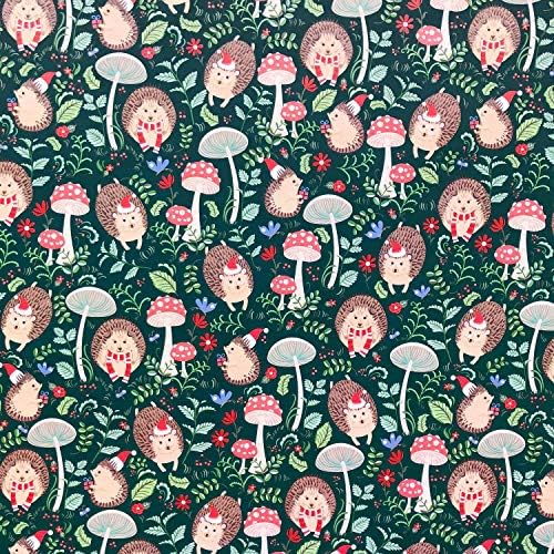 Jillson Roberts Kids Christmas Wrapping Paper Roll Bundle (25 sq ft per roll, 100 Total Sq Ft) Holiday Hedgehog, Dogs, Cats, Sleigh, 4 Pack - Image 3