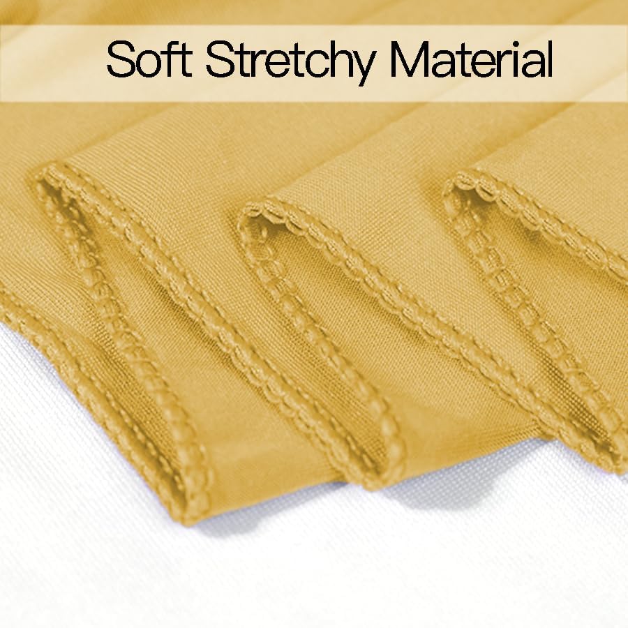 100PCS Spandex Stretch Gold Chair Sashes Bows Universal Elastic Chair Cover Bands Ties with Buckle Slider for Wedding Party Birthday Reception Event Banquet Decoration(Gold) - Image 5