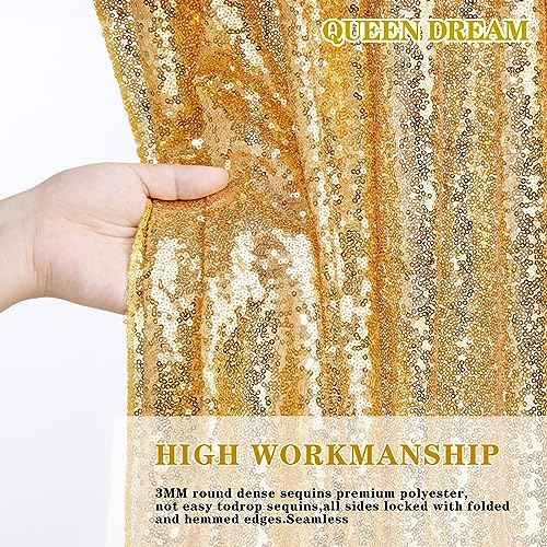 Gold Sequin Backdrop Curtain Panels 6FTx8FT Glitter Gold Photo Background - Image 5