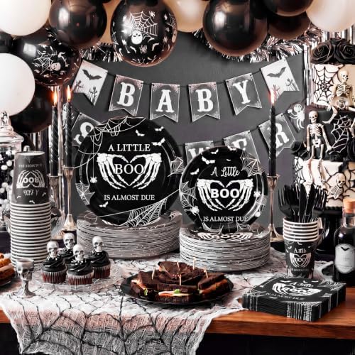 200 Pcs A Little Boo Is Almost Due Tableware Set Serves 25 - Image 3