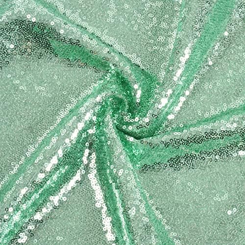 Poise3EHome Mint Green Sequin Tablecloth 90×156 Inch Rectangle Sparkly Fabric Table Cloth for Birthday Wedding Party Holiday Baby Shower Decoration - Image 4