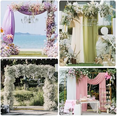 Wokceer Square Wedding Arch Backdrop Stand Gold Metal Arch 7.2FT x 6FT - Image 6