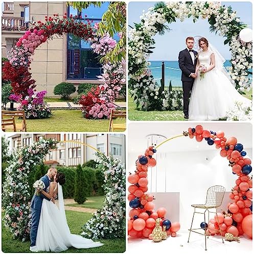 Wokceer Wedding Arch 8.5FT Round Backdrop Stand Gold Circle Balloon Arch - Image 6