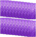 20 Pack Foil Curtain Backdrop Purple Metallic Tinsel Foil Fringe Curtains Photo Booth Props for Birthday Wedding Engagement Baby Shower Bachelorette Christmas Holiday Celebration Party Decorations by KEJ