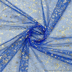 Artoid Mode 10PCS Blue Gold Gauze Table Runner 120 Inch 10FT, Glitter Metallic Foil Sheer Dining Wedding Anniversary Holiday Table Decor for Home Party - Image 4