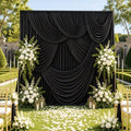 50×10 Black Curtains for Wedding Party Backdrop Decoration-10 Panel 5×10ft by LeegleriTableSkirt