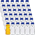 Thenshop 36 Pcs 8 oz Plastic Honey Bear Bottle Clear Squeeze, Blue Lid by Thenshop