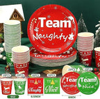 Skylety 200 Pcs Christmas Party Supplies Paper Plate, Serve 50, Team - Image 3