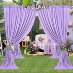 50×10 ft Lavender Wrinkle Free Backdrop Curtain for Wedding Party, 10 Panels 5×10ft Soft Silky Light Purple Lilic Backdrop Drapes for Birthday Parties Baby Shower Photo Photography Backgrounds ﻿ - Image 6