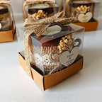 150 PCS Rustic Candle Wedding Favors, Burlap Bow, Baby’s Breath Flowers, Personalized Heart Tag, Clear Box Packaging, Bridal Shower Guest Gifts - Image 3