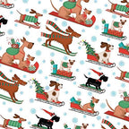 Jillson Roberts Kids Christmas Wrapping Paper Roll Bundle (25 sq ft per roll, 100 Total Sq Ft) Holiday Hedgehog, Dogs, Cats, Sleigh, 4 Pack - Image 6
