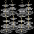 Patelai 8 Pcs 3 Tier Acrylic Cake Stand, Clear, Golden by Patelai