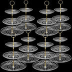 Patelai 8 Pcs 3 Tier Acrylic Cake Stand, Clear, Golden by Patelai