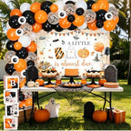 A Little Boo is Almost Due Baby Shower Decorations Orange Black - Image 3