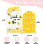 Set of 2 Arch Backdrop Covers Sweet Bee Theme Baby Shower 2PCS Spandex Stretchy Arch Cover for Honey Bees Birthday Party Banquet Decorations (Yellow,7.2FT & 6FT) - Image 4