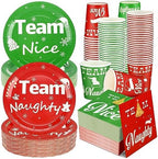 Skylety 200 Pcs Christmas Party Supplies Paper Plate, Serve 50, Team by Skylety