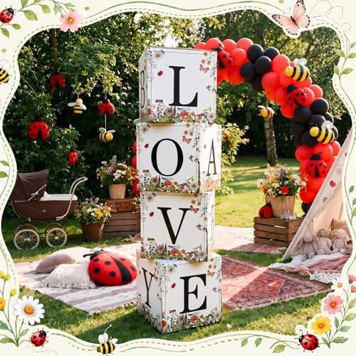 Sabary 4 Pcs Love Bug Baby Boxes Baby Shower Gift Boxes - Image 4