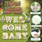 Ripeng 13 Pcs Safari Baby Shower Decorations Woodland Animals Welcome Baby Yard Signs with Stakes 15 Inch Tall Lawn Signs for Gender Reveal Theme Birthday Party Indoor Outdoor Supplies - Image 3