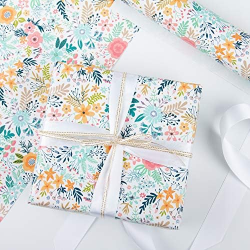 WRAPAHOLIC 30 Inch Jumbo Floral Wrapping Paper Roll - 30 Inch x 100 Feet Jumbo Roll - Spring Summer Garden Flower Design Perfect for Wedding, Bridal Shower, Birthday - Image 5